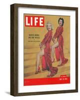 Actresses Marilyn Monroe and Jane Russell in Scene from "Gentlemen Prefer Blondes", May 25, 1953-Ed Clark-Framed Photographic Print