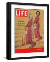 Actresses Marilyn Monroe and Jane Russell in Scene from "Gentlemen Prefer Blondes", May 25, 1953-Ed Clark-Framed Photographic Print