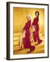 Actresses Marilyn Monroe and Jane Russell Wearing Gowns Designed by Travilla Pose for Publicity-Ed Clark-Framed Premium Photographic Print