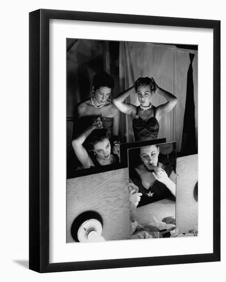 Actresses Putting on Theatrical Make Up at the Stratford Shakespeare Festival-Peter Stackpole-Framed Photographic Print