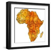 Actual Map of Africa-michal812-Framed Art Print