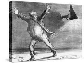 Actualites, the Comet from Monsieur Babinet Shuts Down the Sun, Le Charivari, 1857-Honore Daumier-Stretched Canvas
