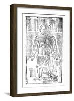 Acupuncture Chart for the Front of the Body, Japanese, 19th Century-null-Framed Giclee Print