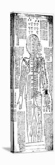 Acupuncture Chart for the Rear of the Body, Japanese, 19th Century-null-Stretched Canvas