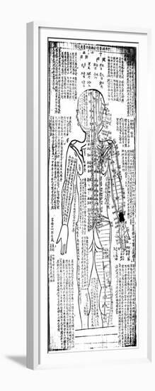 Acupuncture Chart for the Rear of the Body, Japanese, 19th Century-null-Framed Giclee Print