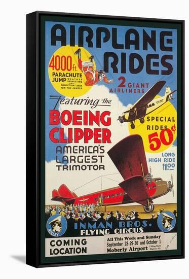 Ad for Airplane Rides-null-Framed Stretched Canvas