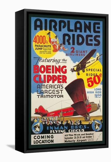 Ad for Airplane Rides-null-Framed Stretched Canvas