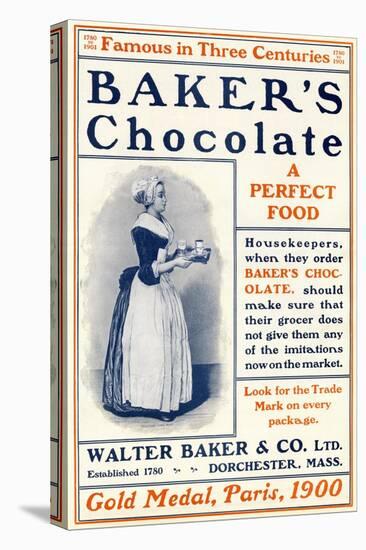 Ad for Baker's Chocolate, c.1900-null-Stretched Canvas