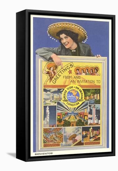 Ad for Exposition, Dallas, Texas 1937-null-Framed Stretched Canvas