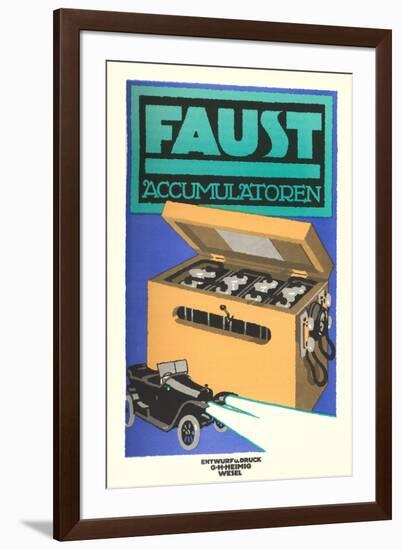 Ad for German Faust Battery-null-Framed Art Print