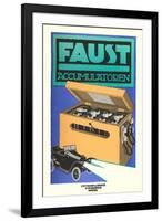 Ad for German Faust Battery-null-Framed Art Print