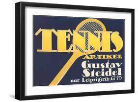 Ad for German Tennis Equipment-null-Framed Art Print