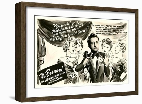 Ad for Hair Dresser-null-Framed Art Print