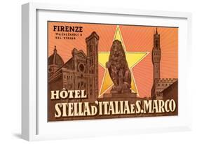 Ad for Hotel in Florence-null-Framed Art Print
