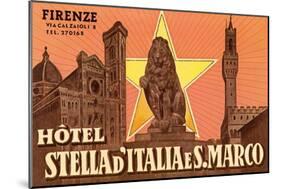 Ad for Hotel in Florence-null-Mounted Art Print