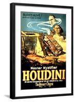 Ad for Houdini, Buried Alive-null-Framed Art Print