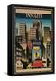 Ad for Insulite Insulation, City Scape-null-Framed Stretched Canvas