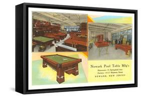Ad for Pool Tables-null-Framed Stretched Canvas