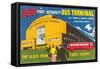 Ad for Port Authority Bus Terminal, New York City-null-Framed Stretched Canvas