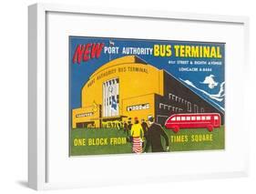 Ad for Port Authority Bus Terminal, New York City-null-Framed Art Print