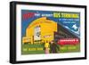 Ad for Port Authority Bus Terminal, New York City-null-Framed Art Print