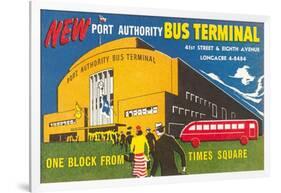 Ad for Port Authority Bus Terminal, New York City-null-Framed Art Print