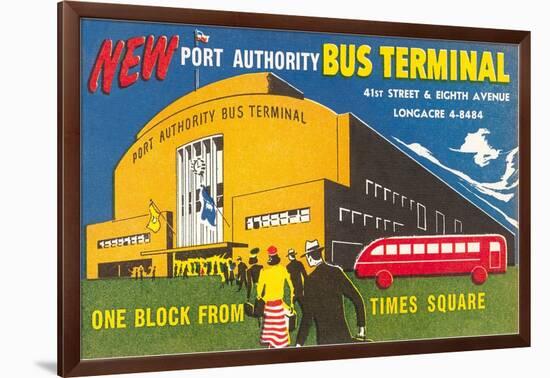 Ad for Port Authority Bus Terminal, New York City-null-Framed Art Print