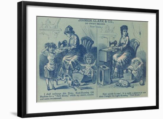 Ad for Quieter Sewing Machine-null-Framed Art Print