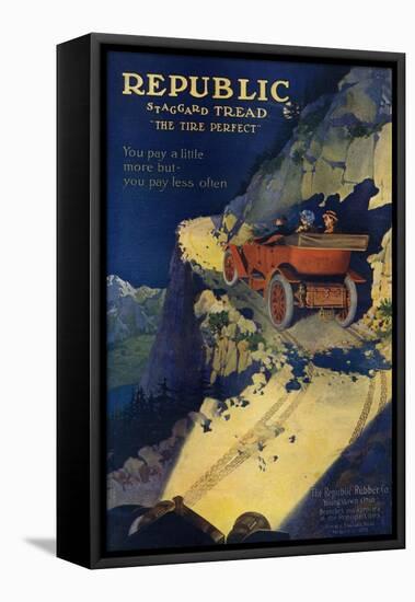 Ad for Republic Automobile Tires, Republic Rubber Co., Youngstown, Ohio, c.1908-null-Framed Stretched Canvas