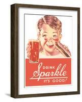 Ad for Sparkle Soft Drink-null-Framed Art Print