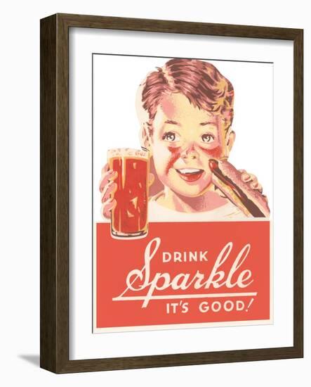 Ad for Sparkle Soft Drink-null-Framed Art Print