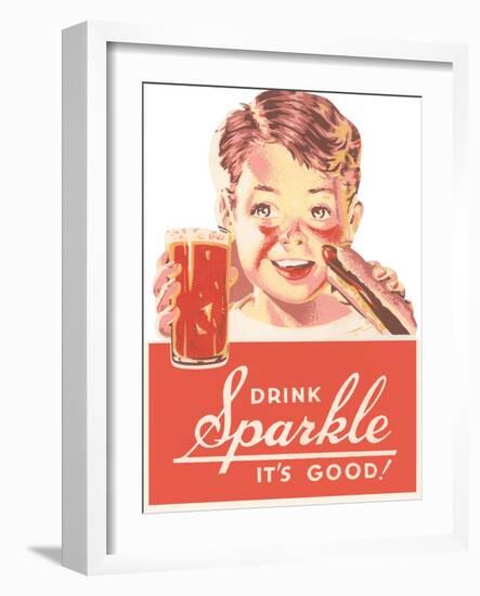 Ad for Sparkle Soft Drink-null-Framed Art Print