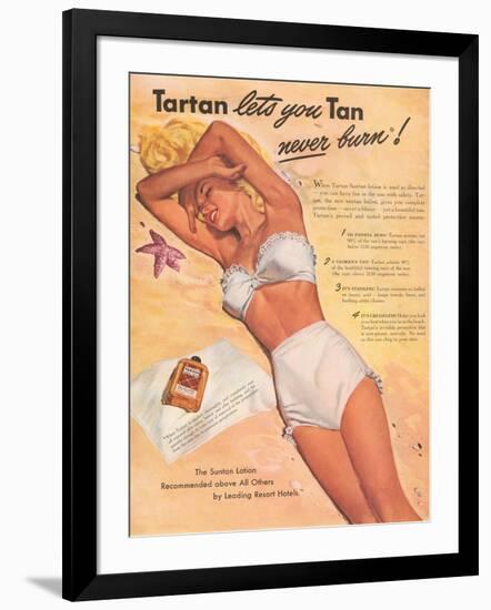 Ad for Sun Tan Lotion-null-Framed Art Print