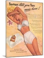 Ad for Sun Tan Lotion-null-Mounted Art Print