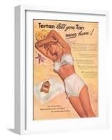 Ad for Sun Tan Lotion-null-Framed Art Print