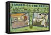 Ad for Tavern on the Green, New York City-null-Framed Stretched Canvas