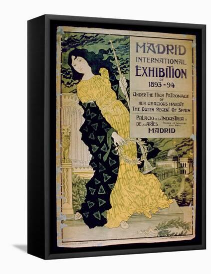 Ad for the 'Madrid International Exhibition of 1893-94' at the Palace of Industry and Arts-Spanish School-Framed Stretched Canvas