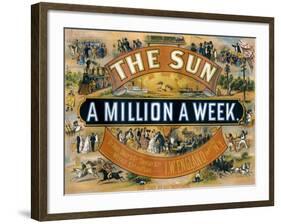 Ad for the New York Sun, a Weekly Newspaper, c.1880-null-Framed Giclee Print