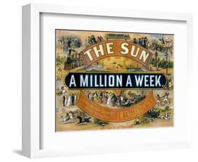 Ad for the New York Sun, a Weekly Newspaper, c.1880-null-Framed Premium Giclee Print