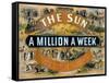 Ad for the New York Sun, a Weekly Newspaper, c.1880-null-Framed Stretched Canvas