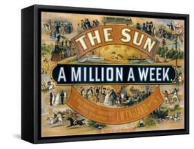 Ad for the New York Sun, a Weekly Newspaper, c.1880-null-Framed Stretched Canvas