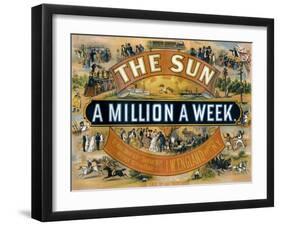 Ad for the New York Sun, a Weekly Newspaper, c.1880-null-Framed Giclee Print