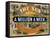 Ad for the New York Sun, a Weekly Newspaper, c.1880-null-Framed Stretched Canvas