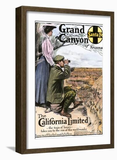 Ad for Visiting the Grand Canyon Aboard the "California Limited," Santa Fe RR, 1908-null-Framed Giclee Print