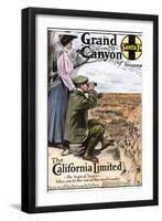 Ad for Visiting the Grand Canyon Aboard the "California Limited," Santa Fe RR, 1908-null-Framed Giclee Print