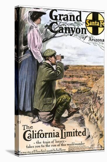 Ad for Visiting the Grand Canyon Aboard the "California Limited," Santa Fe RR, 1908-null-Stretched Canvas