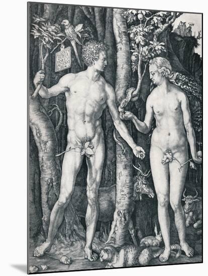 Adam and Eve, 1504-Albrecht Dürer-Mounted Giclee Print