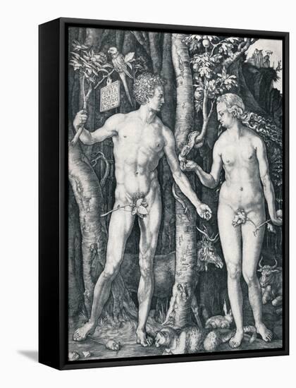 Adam and Eve, 1504-Albrecht Dürer-Framed Stretched Canvas