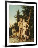 Adam and Eve, 1525-Lucas Cranach the Elder-Framed Giclee Print