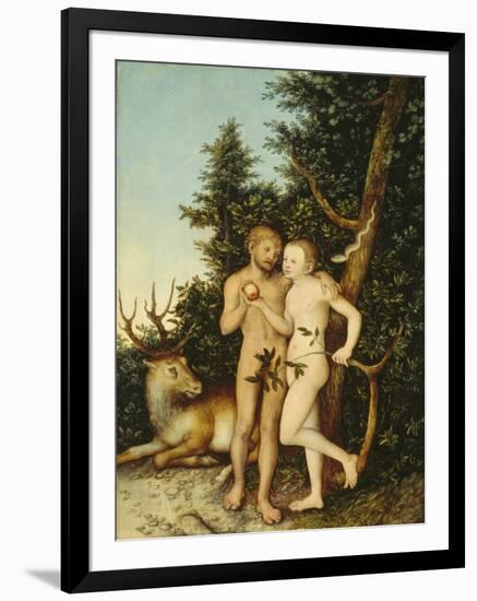 Adam and Eve, 1525-Lucas Cranach the Elder-Framed Giclee Print